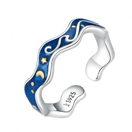 Inel argint reglabil Cer Instelat placat cu rodiu si aur