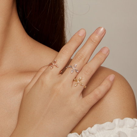 Inel argint reglabil cruce [9]