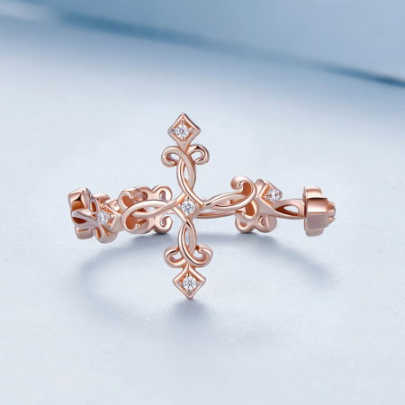 Inel argint reglabil cruce [4]