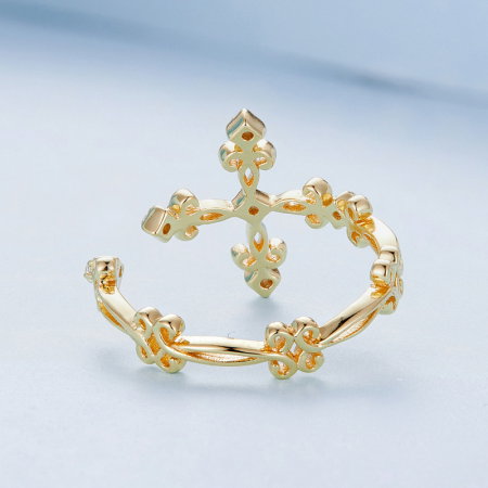 Inel argint reglabil cruce [4]