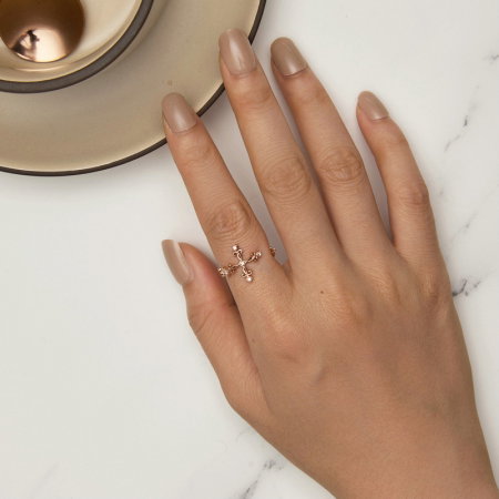 Inel argint reglabil cruce [3]