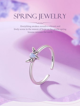 Inel argint reglabil cu albinuta fosforescenta [19]