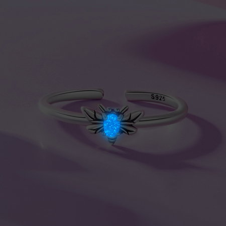 Inel argint reglabil cu albinuta fosforescenta [2]