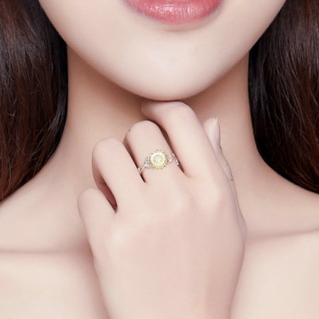 Inel argint reglabil cu floarea soarelui [1]