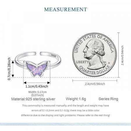 Inel argint reglabil cu fluturas [14]