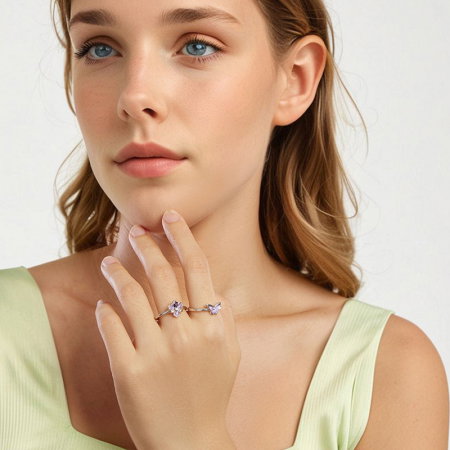 Inel argint reglabil cu fluturas [18]