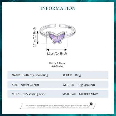 Inel argint reglabil cu fluturas [13]