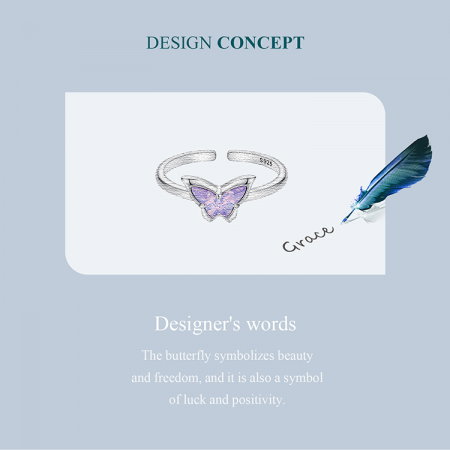 Inel argint reglabil cu fluturas [11]