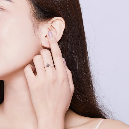 Inel argint reglabil cu fluturas placat cu rodiu [3]