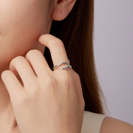 Inel argint reglabil cu Infinit [13]