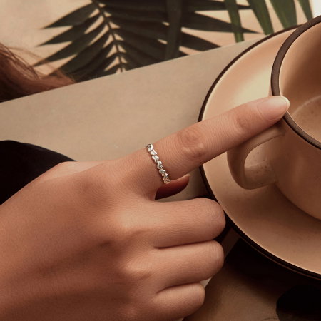 Inel argint reglabil cu inimioare [1]