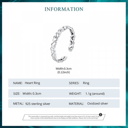 Inel argint reglabil cu inimioare [12]