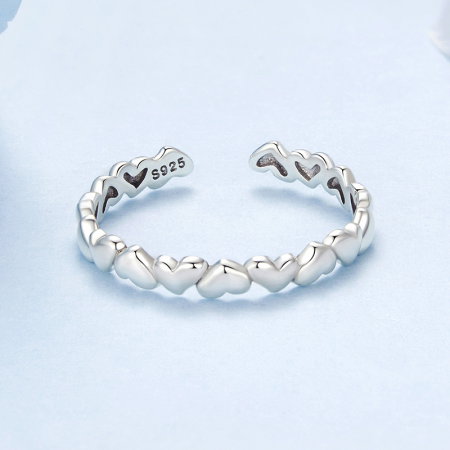 Inel argint reglabil cu inimioare [5]