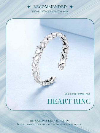 Inel argint reglabil cu inimioare [17]