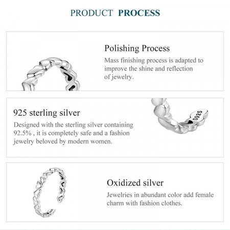 Inel argint reglabil cu inimioare [10]