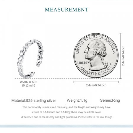 Inel argint reglabil cu inimioare [13]