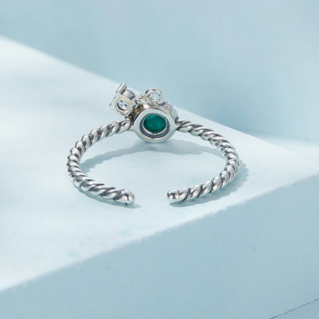 Inel argint reglabil cu malachit [3]