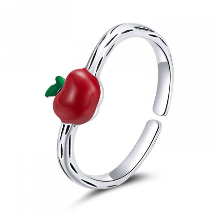 Inel argint reglabil cu mar rosu [1]