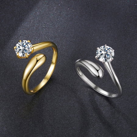 Inel argint reglabil cu Moissanit [7]