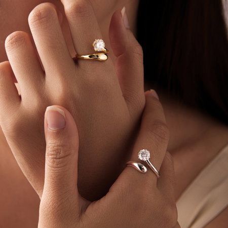 Inel argint reglabil cu Moissanit [9]