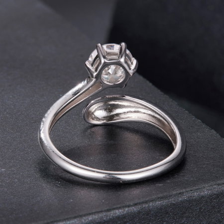 Inel argint reglabil cu Moissanit [6]