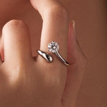 Inel argint reglabil cu Moissanit [1]