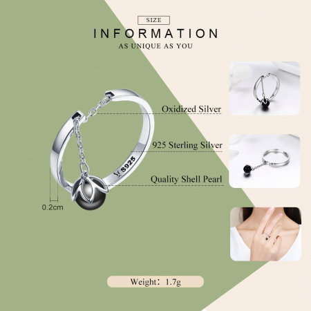 Inel argint reglabil Lacrimi de Flori cu perla [5]