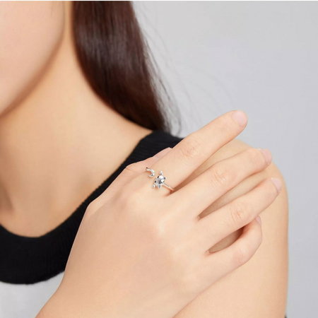 Inel argint reglabil cu pisica draguta [5]