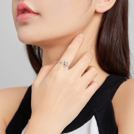 Inel argint reglabil cu pisica draguta [2]