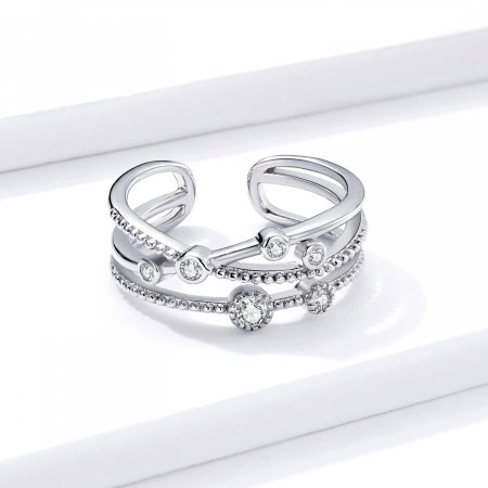 Inel argint reglabil cu stea stralucitoare [1]