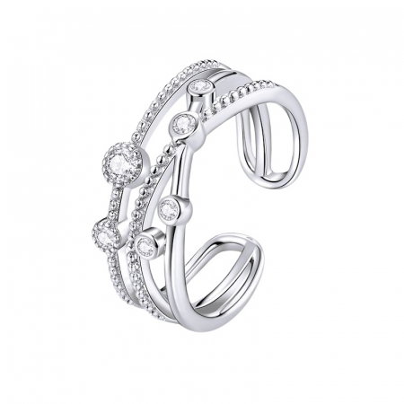 Inel argint reglabil cu stea stralucitoare [0]