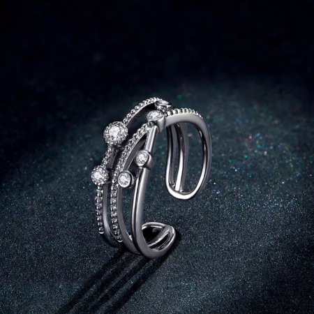 Inel argint reglabil cu stea stralucitoare [4]