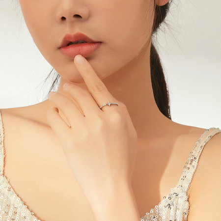 Inel argint reglabil cu steluta si zirconiu [1]