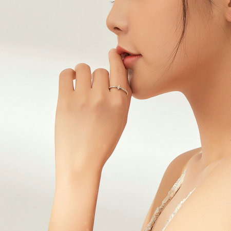 Inel argint reglabil cu steluta si zirconiu [4]