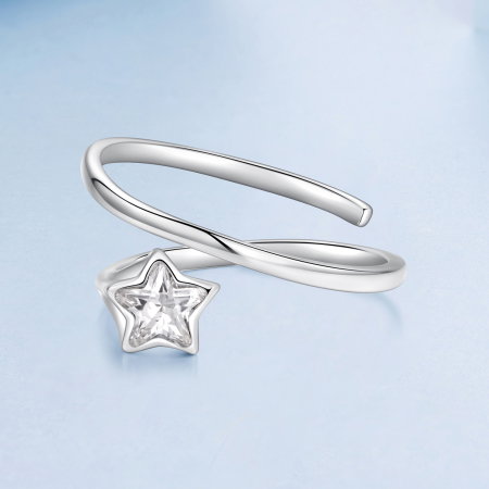 Inel argint reglabil cu steluta Zirconia [4]