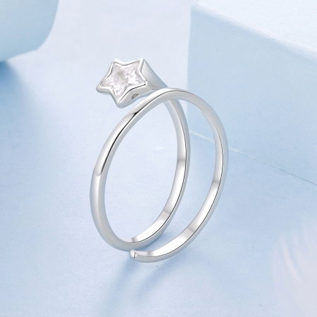 Inel argint reglabil cu steluta Zirconia [2]