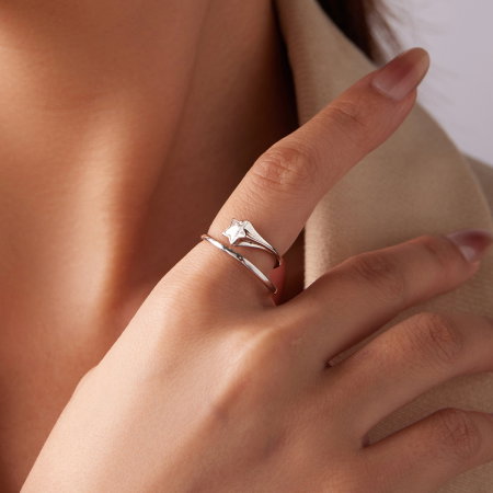 Inel argint reglabil cu steluta Zirconia [3]