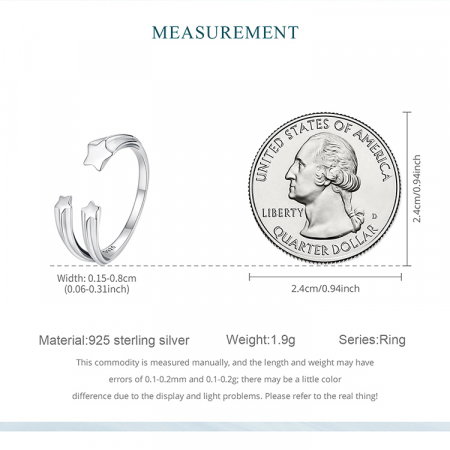 Inel argint reglabil cu stelute [12]