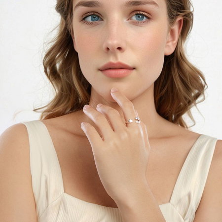 Inel argint reglabil cu stelute [5]