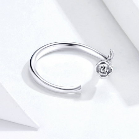 Inel argint reglabil cu trandafir placat cu rodiu [7]