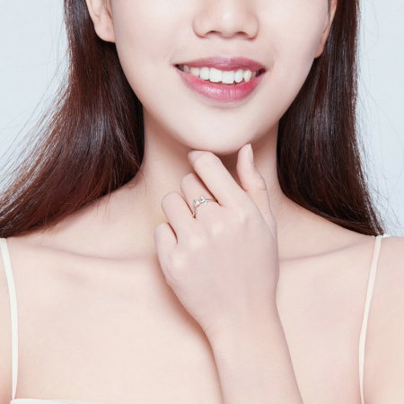 Inel argint reglabil cu trandafir placat cu rodiu [6]