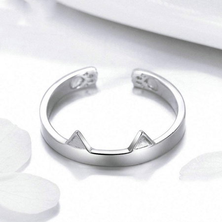 Inel argint reglabil cu urechi si labute de pisicuta [1]