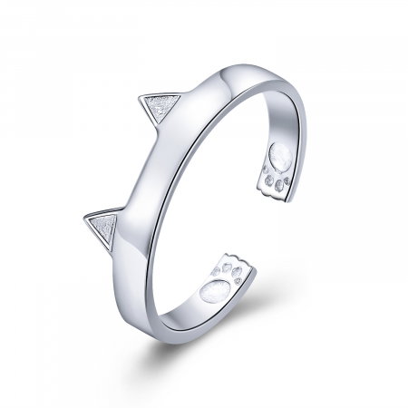 Inel argint reglabil cu urechi si labute de pisicuta [0]