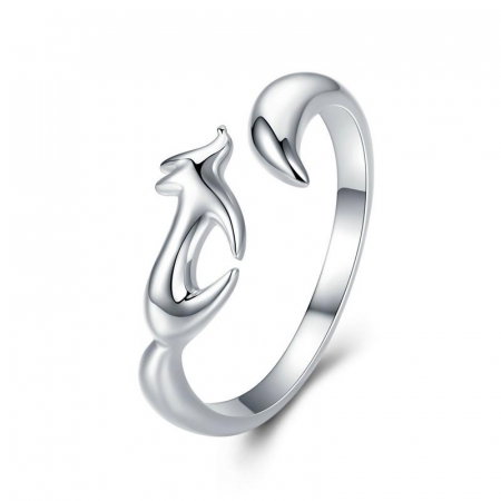 Inel argint reglabil cu vulpe