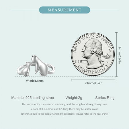 Inel argint reglabil cuplu pisica [9]