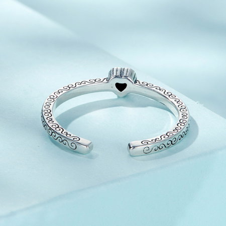 Inel argint reglabil elegant cu inimioare [3]