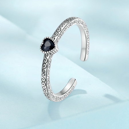 Inel argint reglabil elegant cu inimioare [1]