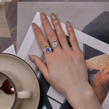 Inel argint reglabil floare de lotus [5]