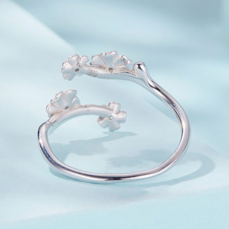 Inel argint reglabil floare de prun [7]