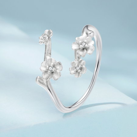 Inel argint reglabil floare de prun [3]